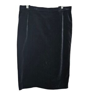 VTG GIVENCHY En Plus Black Velvet Pencil Skirt Made in Germany Size 14W 44